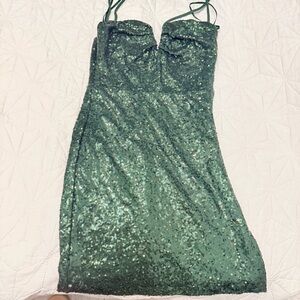 Windsor Emerald Green Sequin Mini Dress